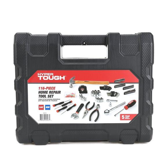 Hyper Tough 116pc Home Repair Tool Set, New, 11inX13inX3in 6.06lb - Picture 2 of 5